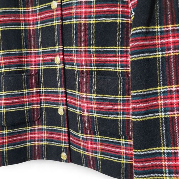 J. Crew Womens Tartan Plaid Wool Jacket Plus 24 3X New - Round Neck- Holidays - Picture 10 of 11
